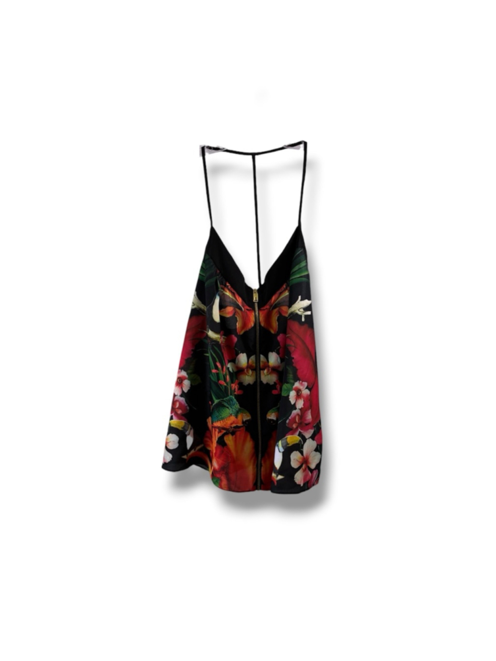 Ted Baker Siina Floral Parrot Tank Blouse in Black Size L